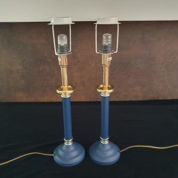 Blauwe lampen - Kastlamp - Bedlamp - Metaal - Losse Kap beschikbaar voor biedingen