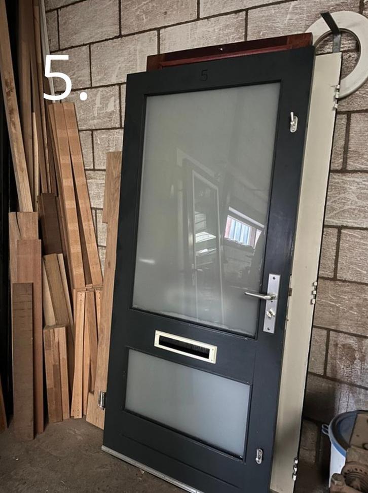 3 buitendeuren, Doe-het-zelf en Verbouw, Deuren en Horren, Gebruikt, Buitendeur, 200 tot 215 cm, 80 tot 100 cm, Hout, Vouwdeur