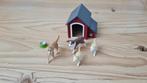 Schleich hondenhok met 4 honden, Verzamelen, Speelgoed, Ophalen of Verzenden, Zo goed als nieuw