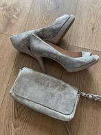 Set unica leer/suede hakken en tasje, Kleding | Dames, Verzenden, Zo goed als nieuw, Zwart