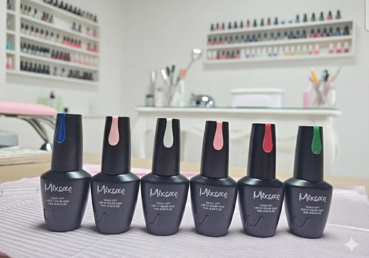Mixcoco Gellak Set - 6 Kleuren, Base & Top Coat, Sieraden, Tassen en Uiterlijk, Uiterlijk | Cosmetica en Make-up, Zo goed als nieuw
