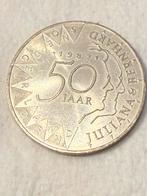 Zilveren 50 gulden munt. 50 jarig huwelijk Juliana Bernard, Koningin Beatrix, Zilver, Ophalen of Verzenden, Losse munt