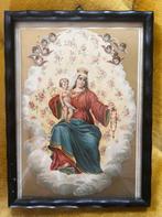 Schilderijtje prent met Maria en kindje jezus, Antiek en Kunst, Antiek | Religie, Ophalen of Verzenden