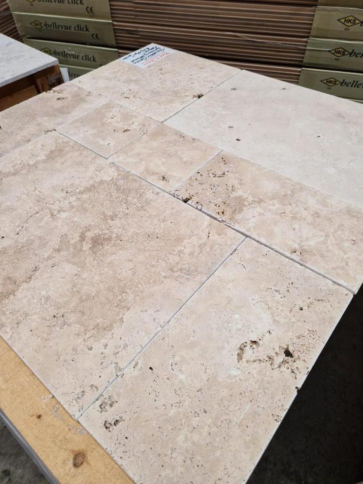 Travertin vloer tegels voor binnen of buitentoepassingen, Tuin en Terras, Tegels en Klinkers, Ophalen of Verzenden