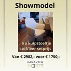 Eetkamerstoelen draai set van 6 stof/leer kuipje, Ophalen, Metaal, O, O