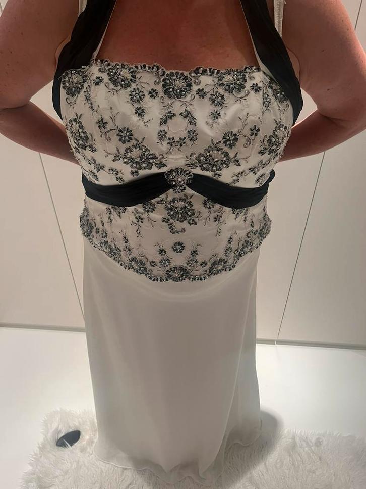 Galajurk maat 40, Kleding | Dames, Gelegenheidskleding, Zo goed als nieuw, Galajurk, Maat 38/40 (M), Wit, Ophalen of Verzenden