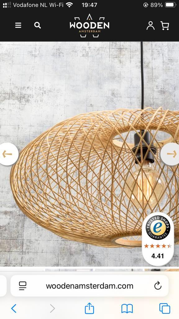 Good & Mojo Cango Hanglamp, Huis en Inrichting, Lampen | Hanglampen, Zo goed als nieuw, Minder dan 50 cm, Hout, Ophalen of Verzenden