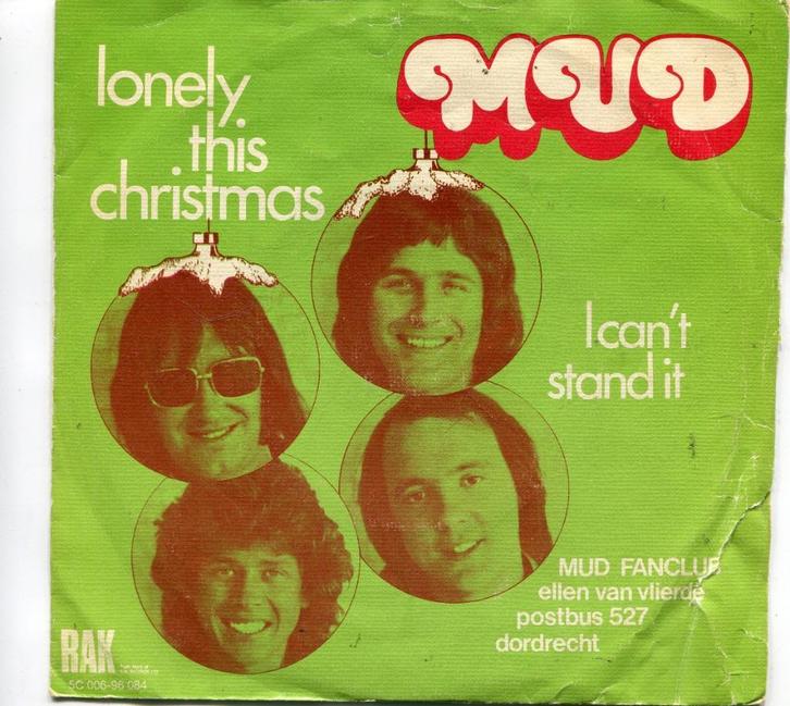 Kerst  -  MUD   -  Lonely this Christmas, Cd's en Dvd's, Vinyl Singles, Gebruikt, Single, Pop, 7 inch, Ophalen of Verzenden