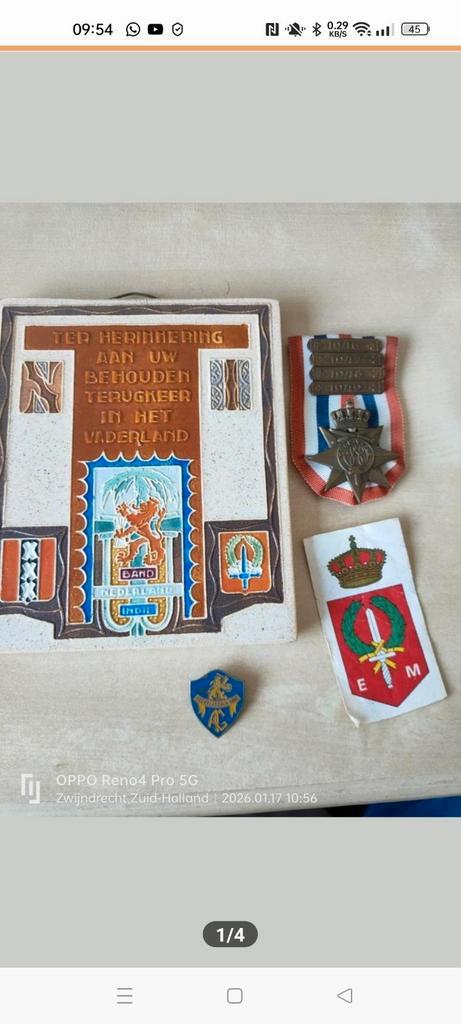 KNIL MILITARIA, Verzamelen, Militaria | Algemeen, Landmacht, Embleem of Badge, Nederland, Verzenden