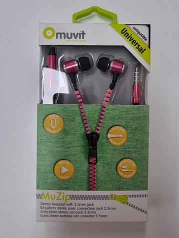 MuZip Headset met rits - Roze - Show beschikbaar voor biedingen
