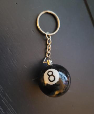 Sleutelhanger Poolball zwart nr. 8, pool bal beschikbaar voor biedingen