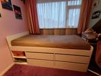Te koop zeer net tienerbed met mooi lades, Huis en Inrichting, Ophalen, 90 cm, Eenpersoons, Wit