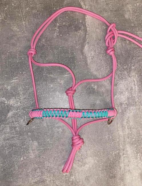 Touwhalster set: rijhalster + teugels roze PONY, Dieren en Toebehoren, Paarden en Pony's | Hoofdstellen en Tuigage, Nieuw, Recreatie
