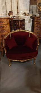 Barok Loveseat Goud-Donkerrood