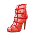 Rode hoge salsa mesh hakken tango dans danshakken dames, Verzenden, Nieuw, Rood, Dansschoenen