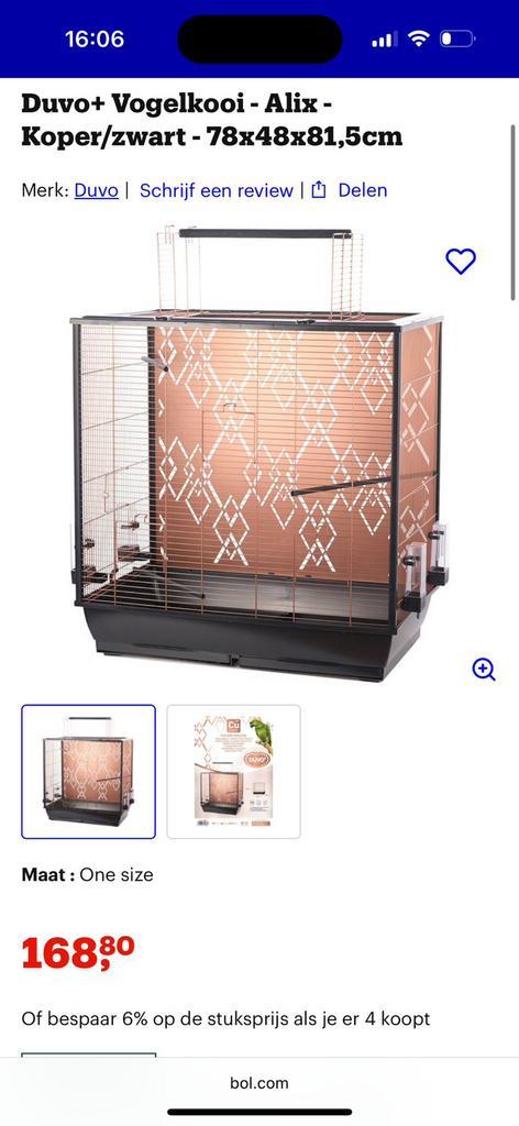 Grote vogelkooi, Dieren en Toebehoren, Vogels | Hokken en Kooien, Gebruikt, Vogelkooi, Metaal, Ophalen