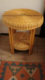 Rotan tafeltje, Huis en Inrichting, Minder dan 55 cm, Rond, Zo goed als nieuw, Hout