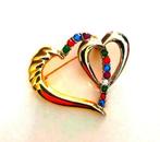 Super leuke grote Vintage RVS broche met helder kristal, Sieraden, Tassen en Uiterlijk, Broches, Verzenden, Zo goed als nieuw