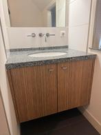 Wasbak inclusief wastafelmeubel - echt steen en hout, Ophalen, 50 tot 100 cm, Zo goed als nieuw, Minder dan 100 cm