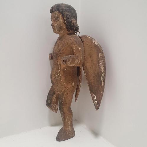 Houten gesneden engel, Antiek en Kunst, Kunst | Beelden en Houtsnijwerken, Ophalen of Verzenden