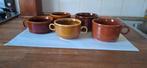 5 vintage bruine soepkommen, Nieuw, Ophalen of Verzenden, Kom(men), Overige stijlen