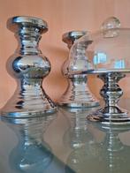 2x kandelaar chroom groot Taartplateau met stolp LifeStyle, Ophalen, Zo goed als nieuw, Kandelaar, 25 tot 50 cm