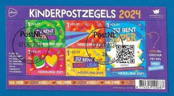Kinderpostzegels 2024 (gestempeld postzegelvel)  beschikbaar voor biedingen