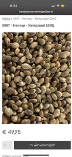 Hennepzaad / Kempzaad - 20KG Zak €48, Watersport en Boten, Hengelsport | Karpervissen, Ophalen, Paloma, Overige typen, Nieuw