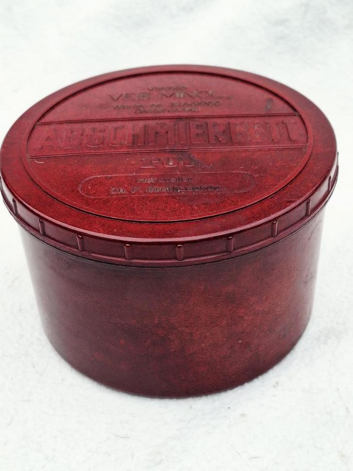 Vintage bakelieten pot voor smeerolie - VEB Minol, Verzamelen, Merken en Reclamevoorwerpen, Gebruikt, Ophalen of Verzenden