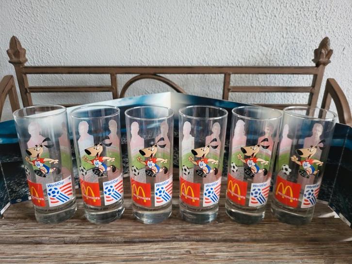 Set van 6 WK '94 Coca-Cola Glazen, Verzamelen, Glas en Borrelglaasjes, Zo goed als nieuw, Frisdrankglas, Ophalen