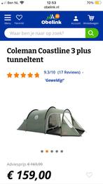 Coleman coastline 3 plus tunneltent, Caravans en Kamperen, Tenten, Nieuw, Tot en met 3