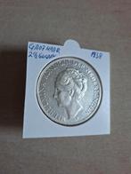 2 1/2 gulden 1938 grof haar, Ophalen of Verzenden, Koningin Wilhelmina, 2½ gulden