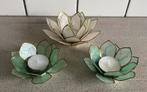 Prachtige lelie waxinelichthouders waterlelie, Ophalen of Verzenden, Zo goed als nieuw, Overige materialen, Minder dan 25 cm