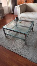 Glazen salontafel 75x75cm, Ophalen, 100 tot 150 cm, 50 tot 100 cm, Minder dan 50 cm
