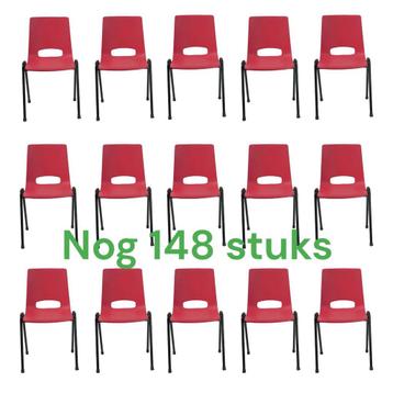 Stapelstoelen kantinestoelen stapelbare stoelen rood nieuw
