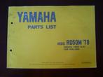 YAMAHA RD50M 1979 parts list RD 50 M onderdelen boek, Gebruikt, Ophalen of Verzenden