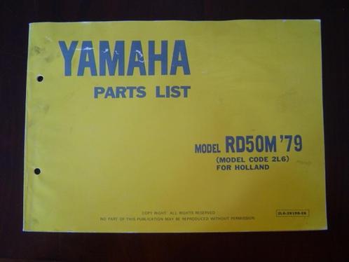 YAMAHA RD50M 1979 parts list RD 50 M onderdelen boek, Fietsen en Brommers, Handleidingen en Instructieboekjes, Gebruikt, Ophalen of Verzenden