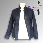 30378 Zgan Blauw linnen jasje Liv mt 44  G18, Blauw, Ophalen of Verzenden, Zo goed als nieuw, Jasje of Colbert