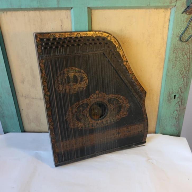 Citer zither snaarinstrument origineel zwart OPKNAPPER, Antiek en Kunst, Curiosa en Brocante, Ophalen of Verzenden
