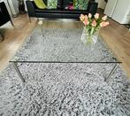 Mooie glazen salontafel Montel, Ophalen, Gebruikt, 50 tot 100 cm, Vierkant