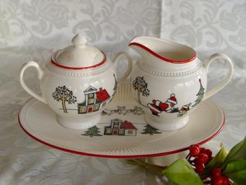 Windsor christmas suikerpot + melkkan roomstel kerst  beschikbaar voor biedingen