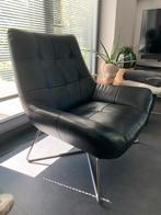 Eleonora Pedro fauteuil zwart leer (2 stuks), Huis en Inrichting, Fauteuils, Ophalen, Gebruikt, Leer, 75 tot 100 cm