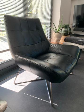 Eleonora Pedro fauteuil zwart leer (2 stuks) beschikbaar voor biedingen