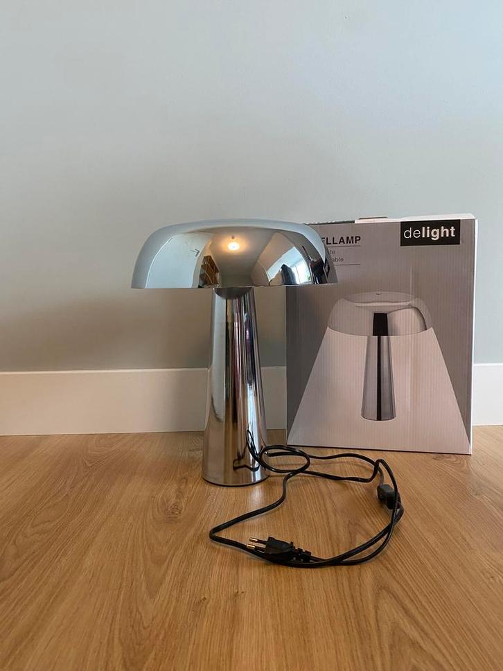 Kwantum chrome tafellamp (Dani), Huis en Inrichting, Lampen | Tafellampen, Zo goed als nieuw, Minder dan 50 cm, Ophalen of Verzenden