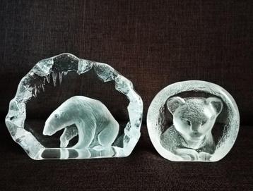 2 x Mats Jonasson , Polar bear & Lion cub, gesigneerd beschikbaar voor biedingen