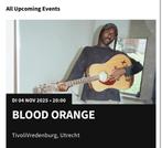 BLOOD ORANGE - Tivoli Utrecht te koop 4x, Tickets en Kaartjes, Concerten | Pop, Drie personen of meer, April
