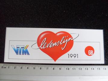 sticker vtm GB logo levenslijn 1991 beschikbaar voor biedingen