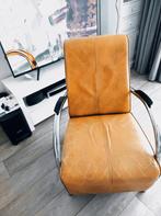 Fauteuil, Gebruikt, Metaal.Leer, Ophalen of Verzenden, 50 tot 75 cm