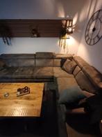 Hoekbank grijs rugsteun verstelbaar+arm leuning verstelbaar, Huis en Inrichting, Banken | Bankstellen, Ophalen of Verzenden, Gebruikt