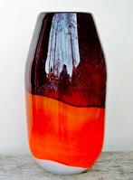 Glaskunst Design Vaas - Paars Oranje Wit Glas - 40x20CM, Ophalen of Verzenden, Zo goed als nieuw, Oranje, Glas